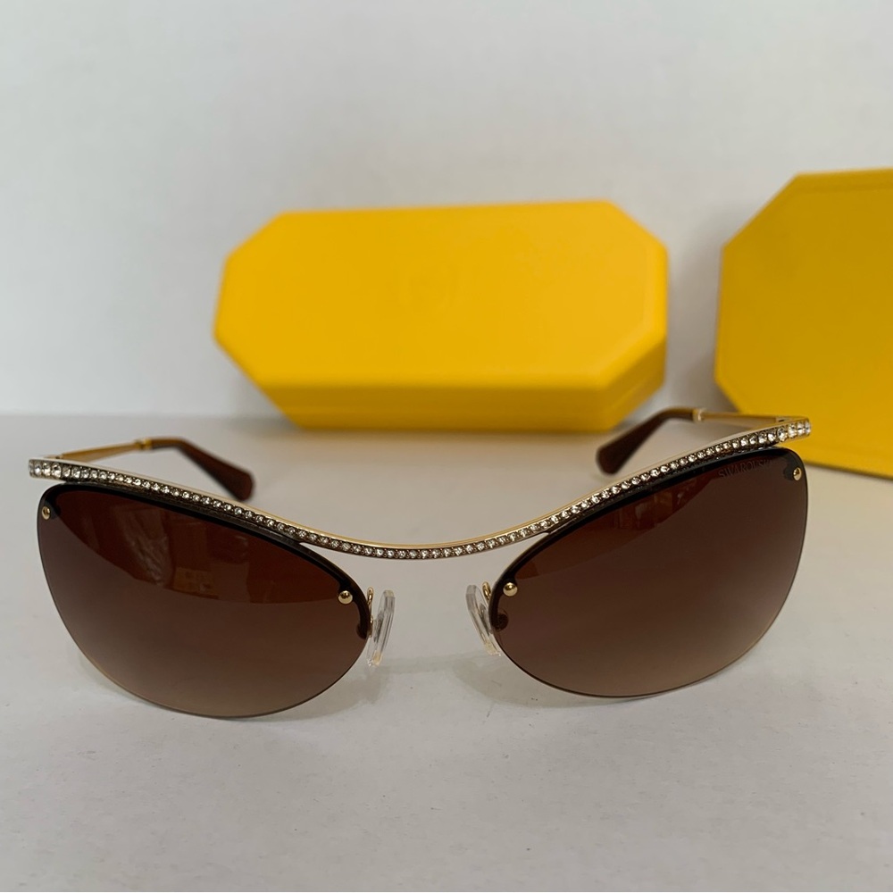 SWAROVSKI SK7018 400474 Gold Gradient Brown 63 mm Women's Sunglasses